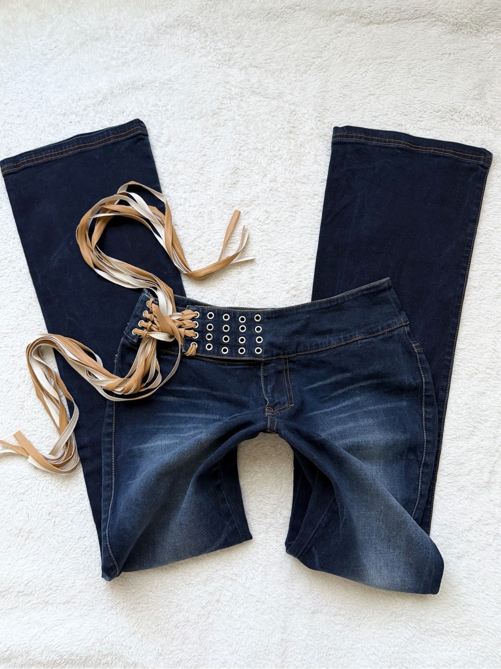 Y2k YOYO dark indigo low rise bootcut jeans
